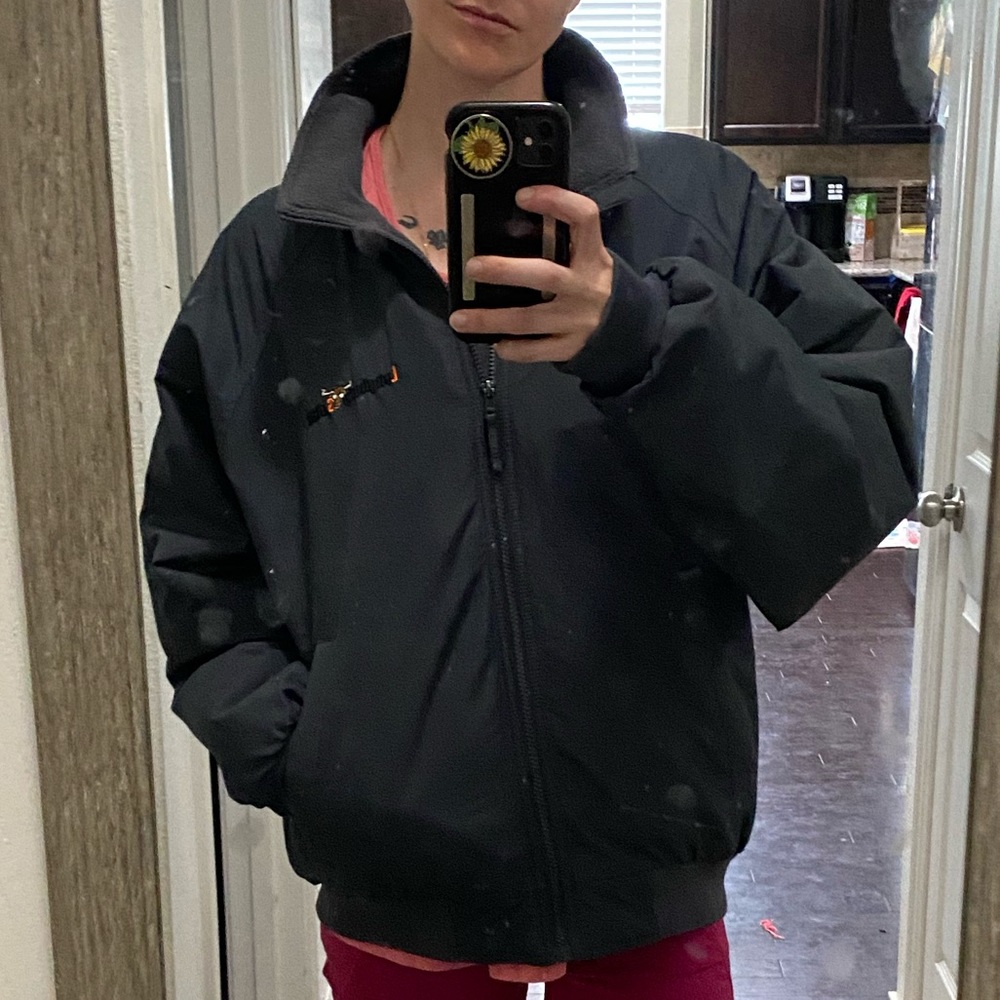 Super warm kinda puffy logoed Jacket